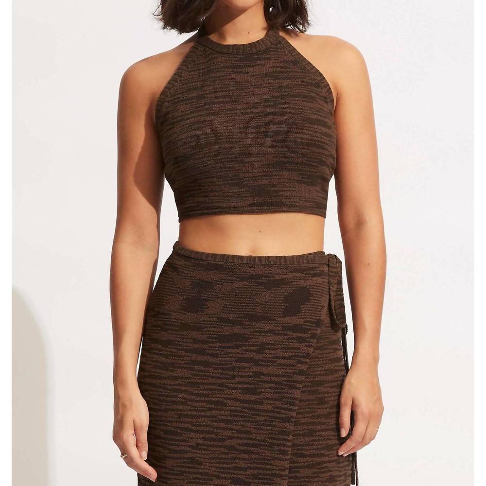 NEW SEAFOLLY knit top in chocolate